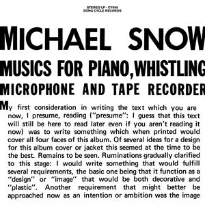 Music For Piano, Whistling, Microphone and Tape Recorder by Snow, Michael